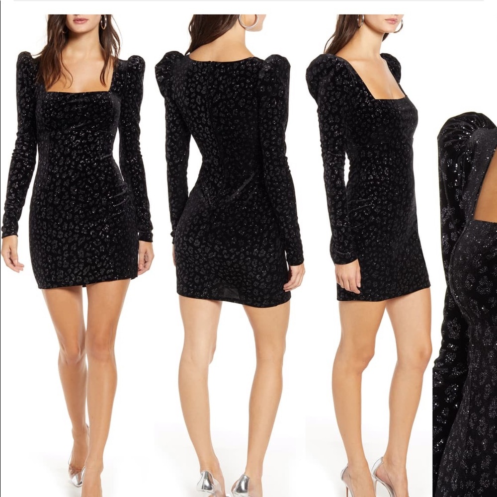 Row A velvet square neck dress
